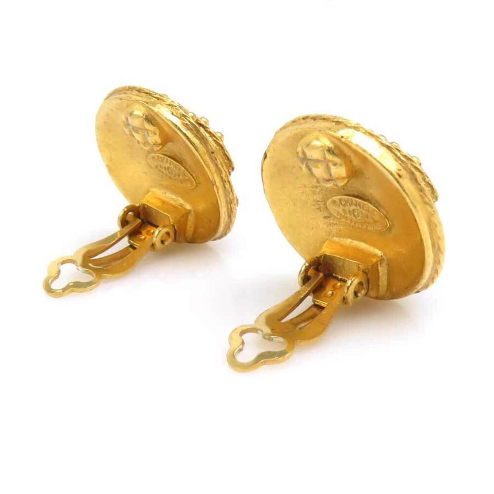 CHANEL Authentic Gold Logo Earrings - Picture 3 of 12